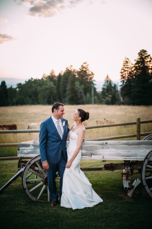 bride-and-groom-outside-rustic